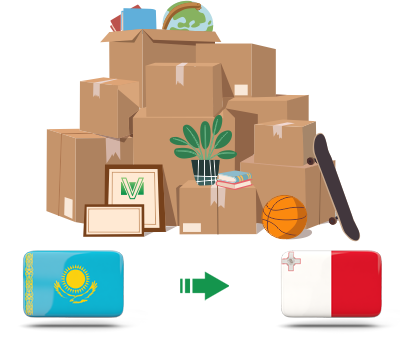 Перевозка личных вещей из Казахстана в Мальту